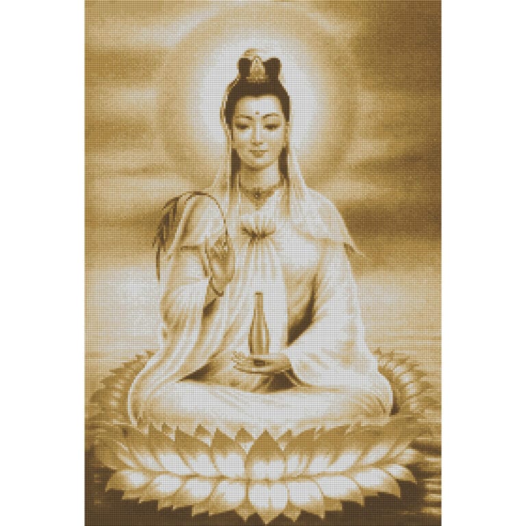 KE-06 : พระกวนอิมนั่งบนดอกบัว (ภาพใหญ่)