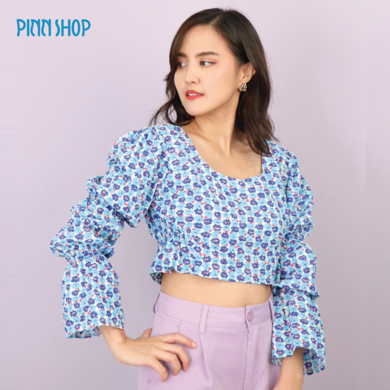 แพทเทิร์นเสื้อครอปคอคว้านแคบแขนมารี