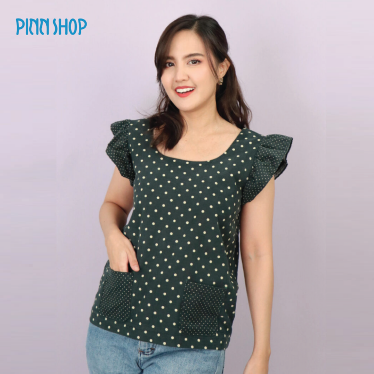 แพทเทิร์นเสื้อคอคว้านแคบแขนระบาย