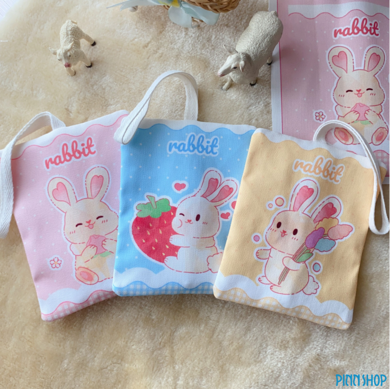 ชุดคิทกระเป๋า Purse พิมพ์ลาย Kawaii Rabbit (มีให้เลือก 3 สี)