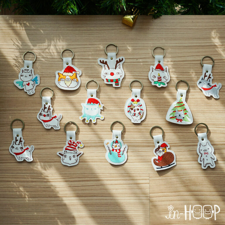 AutoSewing Key Holder : Cats Christmas Set ( 14 Designs )