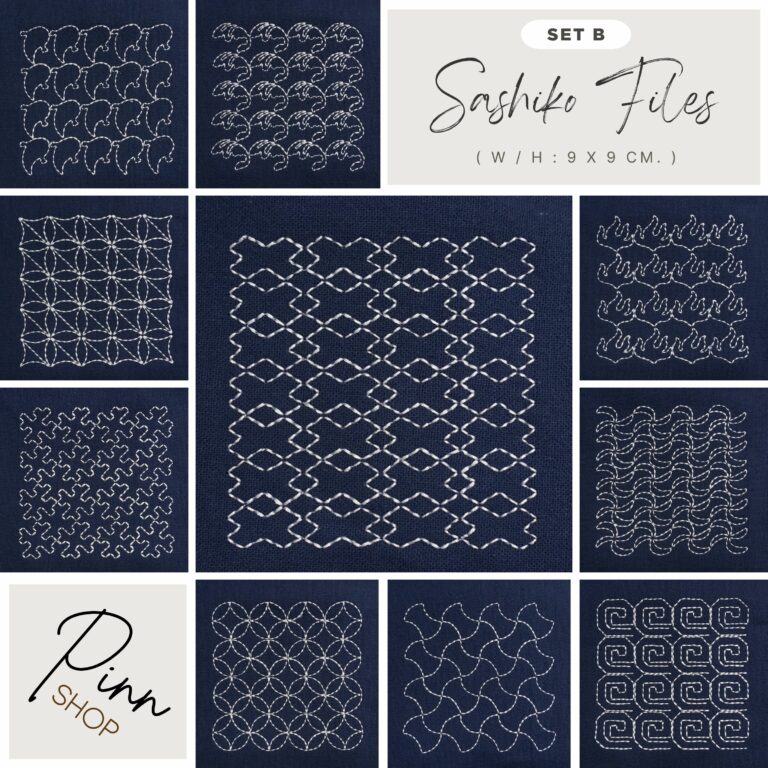 Sashiko Files : Set B – PINN Shop ( W / H 9 x 9 cm. )