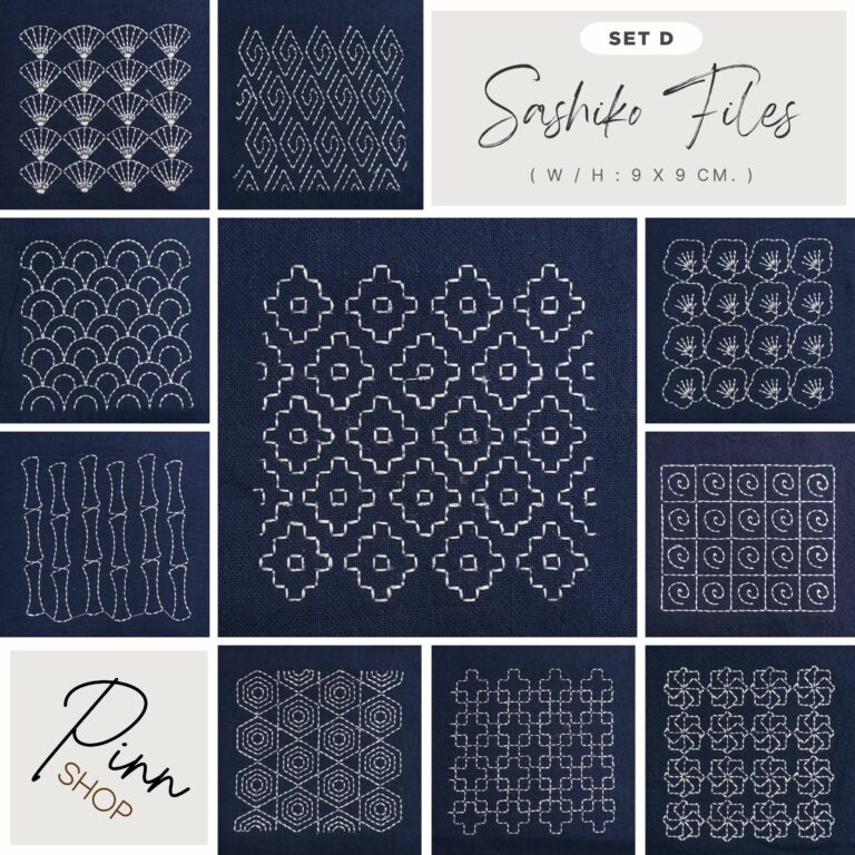 Sashiko Files : Set D – PINN Shop ( W / H 9 x 9 cm. )