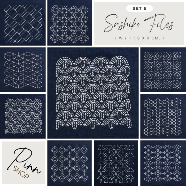 Sashiko Files : Set E – PINN Shop ( W / H 9 x 9 cm. )