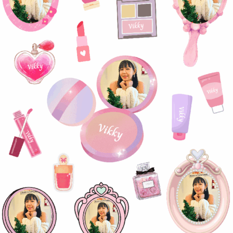 สติกเกอร์ UV DTF Makeup Mood Frame