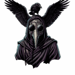 เสื้อยืดลาย Plague Doctor ปีกทมิฬ