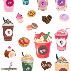 สติกเกอร์ UV DTF ลายเครื่องดื่มหวาน Sweet Sip Customize ใส่รูปได้