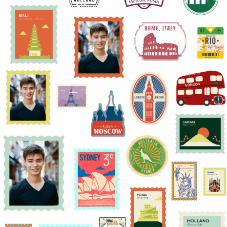 สติกเกอร์ UV DTF World Wander Stamp ใส่รูปได้ Customize