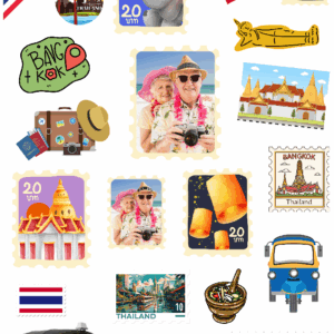 สติกเกอร์ UV DTF ลาย Thailand Stamp ใส่รูปได้ Customize