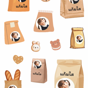 สติกเกอร์ UV DTF Snack Pack Frame กรอบรูปถุงขนม