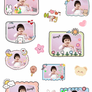 สติกเกอร์ UV DTF Pastel Cutie Frames กรอบรูปสีพาสเทลสุดคิ้วท์