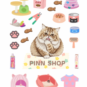 สติกเกอร์ UV DTF แมวเปอร์เซียสีน้ำตาล 01 | ป้ายชื่อคัสตอมใส่ชื่อได้ UV DTF Sticker Brown Persian Cat | Custom Name Label Set