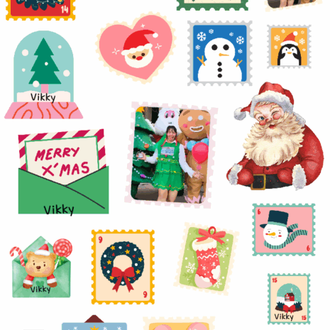 สติกเกอร์ UV DTF ลาย Merry Mail คริสต์มาสสดใส ใส่ชื่อ ใส่รูปได้