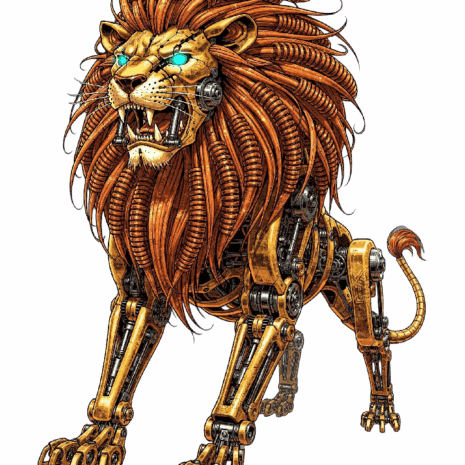 เสื้อยืดลาย Steampunk Lion ราชาจักรกลสุดเท่