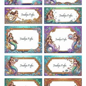 สติกเกอร์ UV DTF ลาย Thai Elegance Mermaid ใส่ชื่อได้