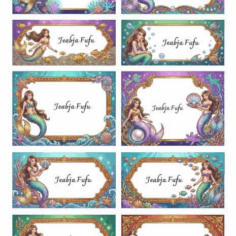 สติกเกอร์ UV DTF ลาย Thai Elegance Mermaid ใส่ชื่อได้