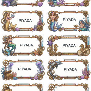 สติกเกอร์ UV DTF ลาย Mermaid Mechanica ใต้ทะเลแห่งจินตนาการ ใส่ชื่อได้