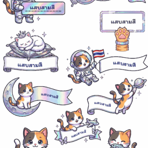 สติกเกอร์ UV DTF ลาย Meow2K ใส่ชื่อได้