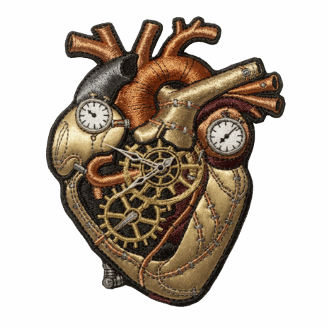 3D Patch หัวใจจักรกล Steampunk สุดเท่
