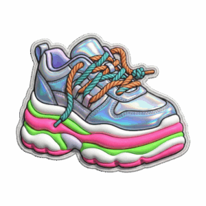 อาร์ม 3D สนีกเกอร์โฮโลแกรม Y2K