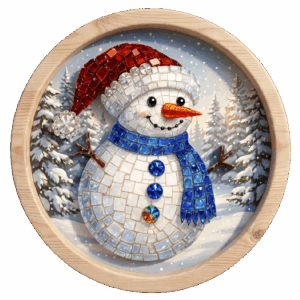 อาร์ม 3D ตุ๊กตาหิมะโมเสก สดใสรับลมหนาว