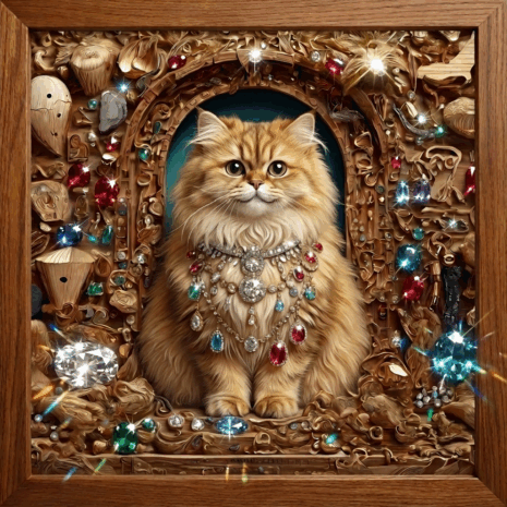 Royal Jewel Cat: อาร์ม 3D แมวราชาอัญมณี