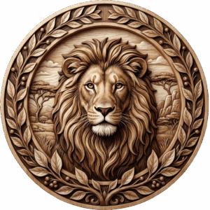อาร์ม 3D ลายสิงโตเจ้าป่า สไตล์งานแกะสลักไม้