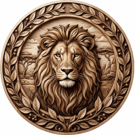 อาร์ม 3D ลายสิงโตเจ้าป่า สไตล์งานแกะสลักไม้