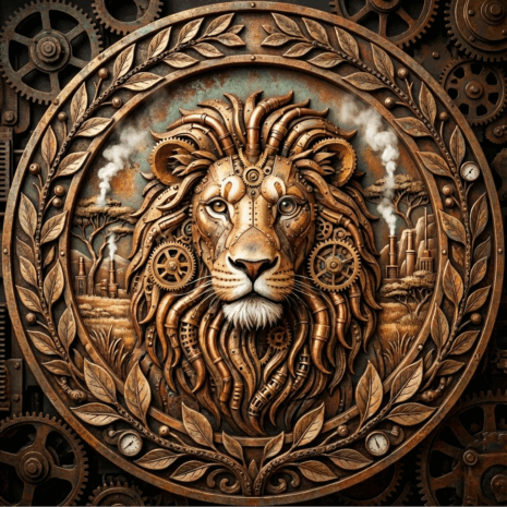 อาร์ม 3D สิงโตจักรกลสตีมพังค์ (Steampunk Lion)
