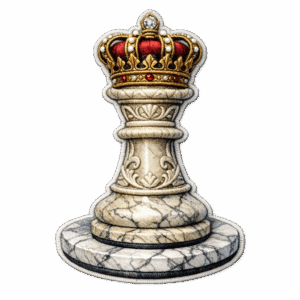 อาร์ม 3D ลายควีนหมากรุกมงกุฎทองสุดหรู