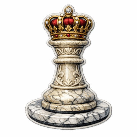 อาร์ม 3D ลายควีนหมากรุกมงกุฎทองสุดหรู