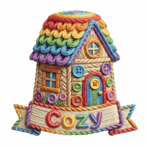 อาร์มติดเสื้อ 3D ลายบ้านไหมพรม Cozy