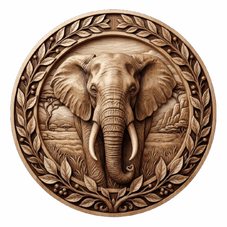 อาร์ม 3D ลายช้างแกะสลักไม้สุดคลาสสิก