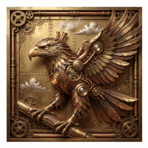 อาร์ม 3D นกอินทรีจักรกล Steampunk