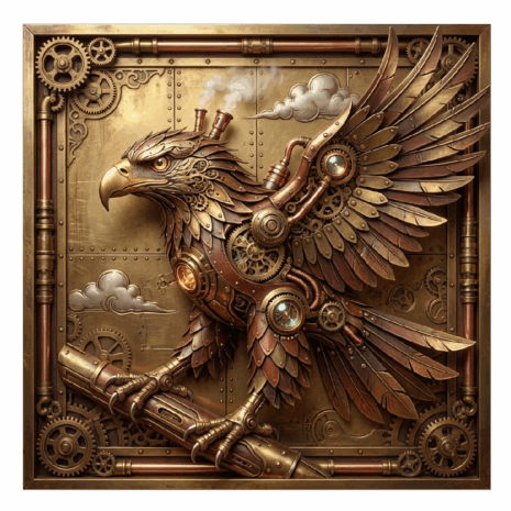 อาร์ม 3D นกอินทรีจักรกล Steampunk