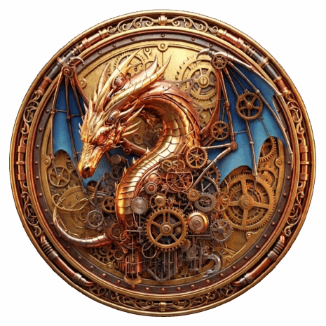 อาร์ม 3D มังกรจักรกลสตีมพังค์ ดีไซน์พรีเมียม