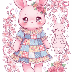 เสื้อยืดลาย Vintage Bunny Blossom ใส่ชื่อได้