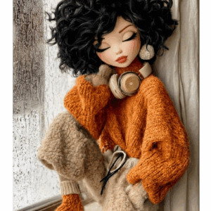 3D Patch สาวน้อยผมหยิก Cozy Vibes