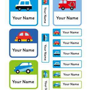 DTF ตัวรีดป้ายชื่อ ลายรถน่ารัก ใส่ชื่อได้ (ไทย/อังกฤษ) | รีดติดเสื้อผ้าและผ้าทุกชนิด ด้วยเตารีด