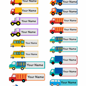 สติกเกอร์ป้ายชื่อ ลายรถขนส่ง ใส่ชื่อได้ ทั้งภาษาไทย หรืออังกฤษ