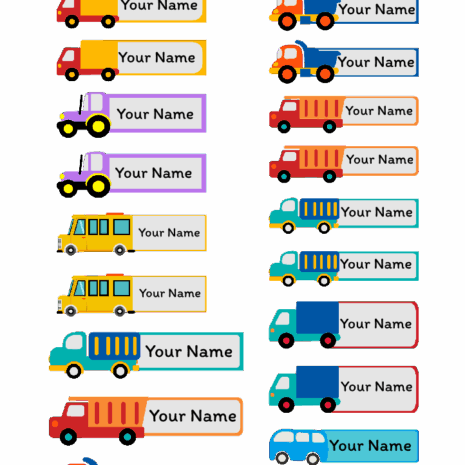 สติกเกอร์ป้ายชื่อ ลายรถขนส่ง ใส่ชื่อได้ ทั้งภาษาไทย หรืออังกฤษ